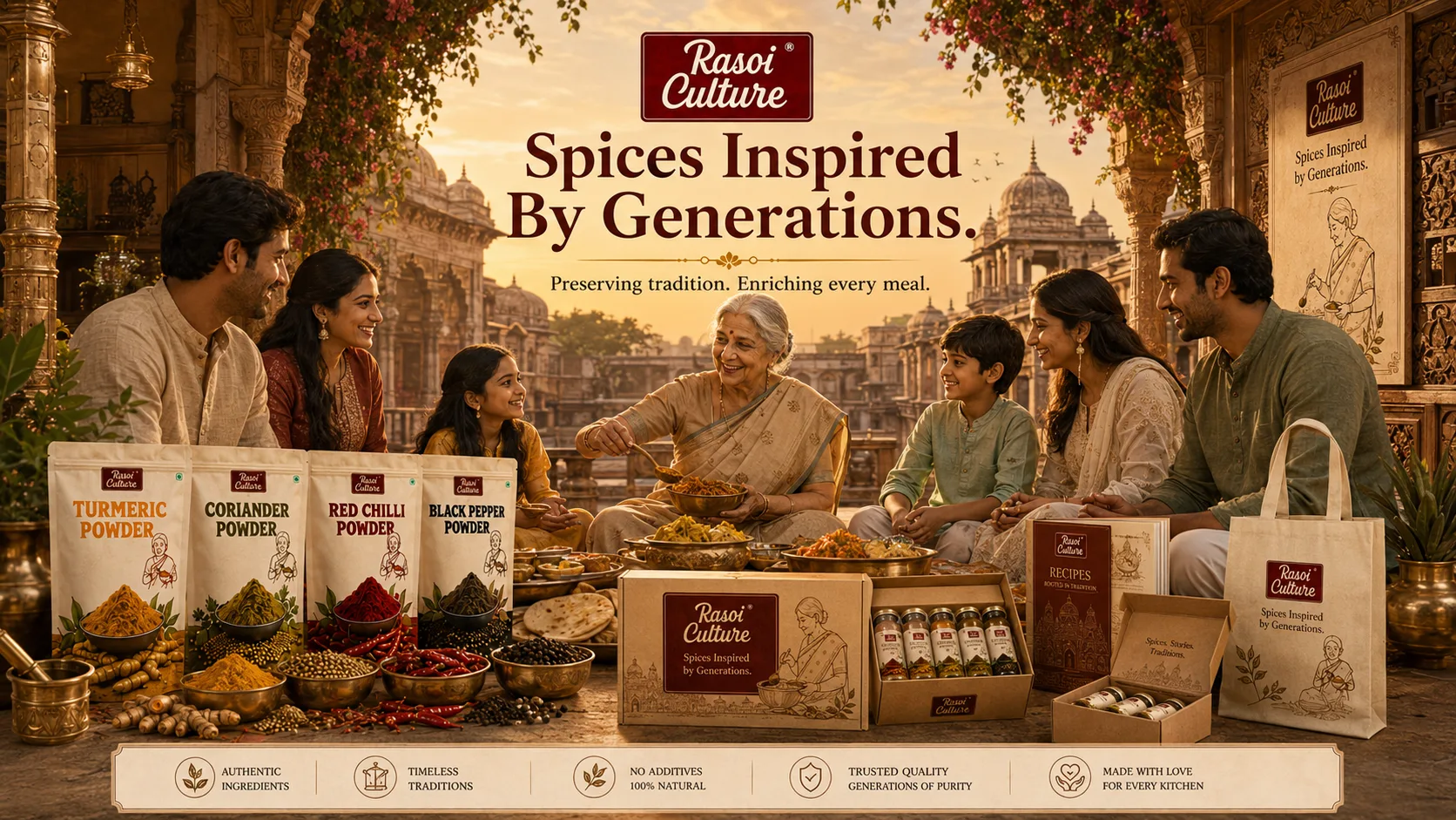 Rasoi Culture — Packaging Design packaging & visual design mockup 18 by Raghav Chopra